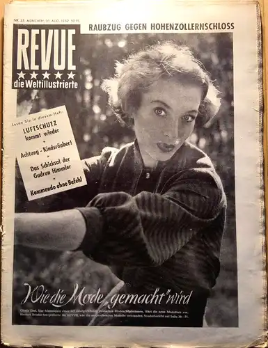 Zeitschrift  REVUE, die Weltillustrierte, Nr.35,  30. August 1952. 