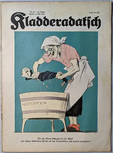 Warncke, Paul (Hauptschriftleiter): Kladderadatsch,17. Mai 1931.  (84. Jahrang, Nr.20). 