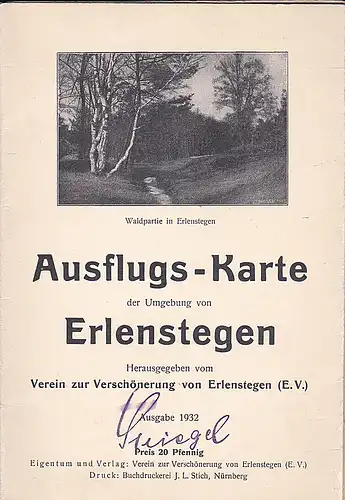 Verein zur Verschönerung von Erlenstegen (Hrsg): Ausflugs-Karte der Umgebung von Erlenstegen. 