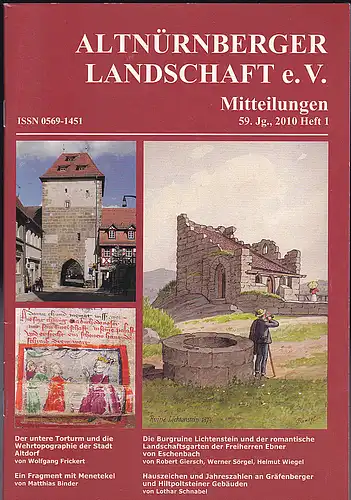 Altnürnberger Landschaft eV: Altnürnberger Landschaft e. V. Mitteilungen 2010, 59. Jahrgang, Heft 1. 