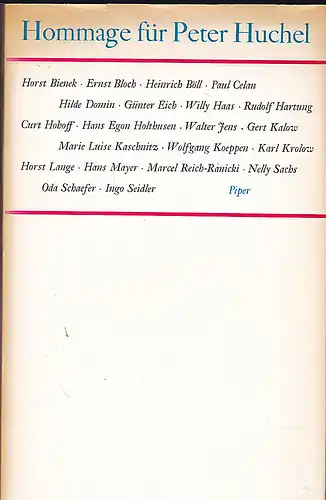 Best, Otto F. (Hrsg.): Hommage für Peter Huchel. Zum 3. April 1968. 