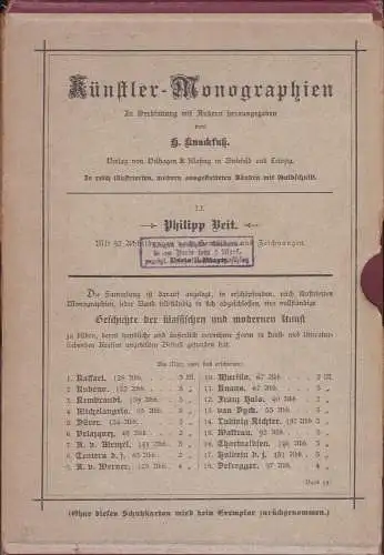 Spahn, M: Philipp Veit  - Künstler-Monographien. 