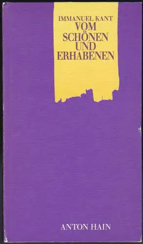 Kant, Immanuel: Beobachtungen über das Gefühl des Schönen und Erhabenen. 