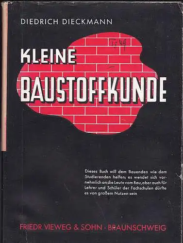 Dieckmann, Diedrich: Kleine Baustoffkunde. 