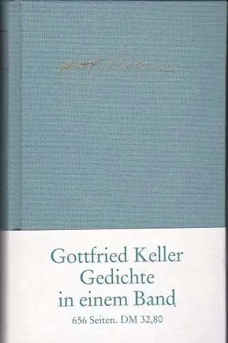 Keller, Gottfried: Gedichte in einem Band. 