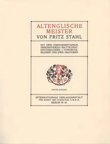 Englische und Japanische Kunst. (Vier Monographien in 1 Bd.). 