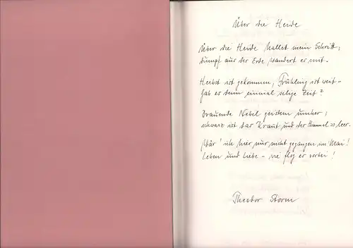 Andersch, Martin - Buchkünstler, Typograf, Kalligraf: Martin zum 70. Geburtstag für stille, auch dunkle Stunden ausgewählt und aufgeschrieben von Deinem Freund Wolfgang. Sammlung von handgeschriebenen Gedichten. 
