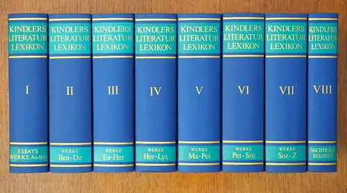 Kindlers Literatur-Lexikon. (Wiss. Vorbereitung v. Wolfgang v. Einsiedel. Chefred. Gert Woerner und Rolf Geisler). 8 Bde. (Lizenzausgabe). 