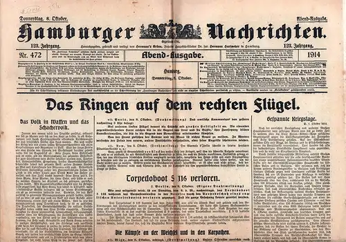 Hamburger Nachrichten. JG. 123, Nrn. 472, 474 u. 475 (= zusammen 3 Teile). (Hrsg. unter Red. von Hermann Hartmeyer). 