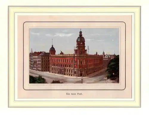 Die neue Post. Aufgewalzte Chromolithographie