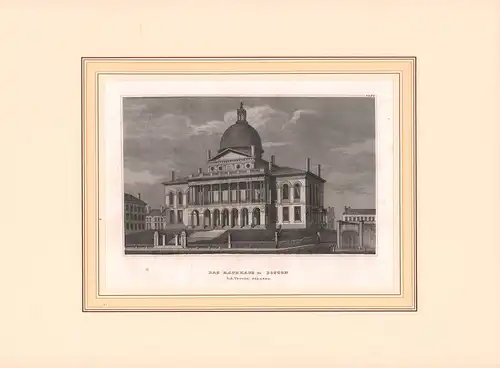 Das Rathaus in Boston i. d. Verein. Staaten. Stahlstich