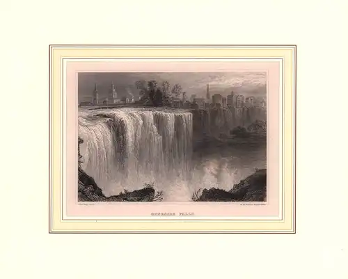 Genessee Falls, Rochester, [New York]. Drawn after nature. Stahlstich