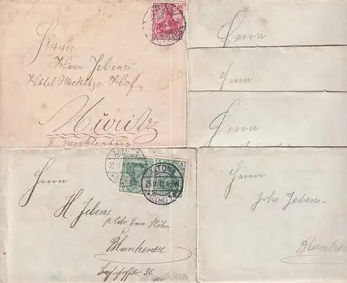Briefe adressiert an Johannes Jebens, Blankenese. Konvolut von 6 Briefen, einer datiert 7.7.09, die übrigen vom 25.11. bis 7.12.11. 