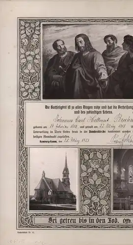 [Schmuckblatt zur Konfirmation, ausgestellt auf Johannes Carl Hellmut Bruhn]. 