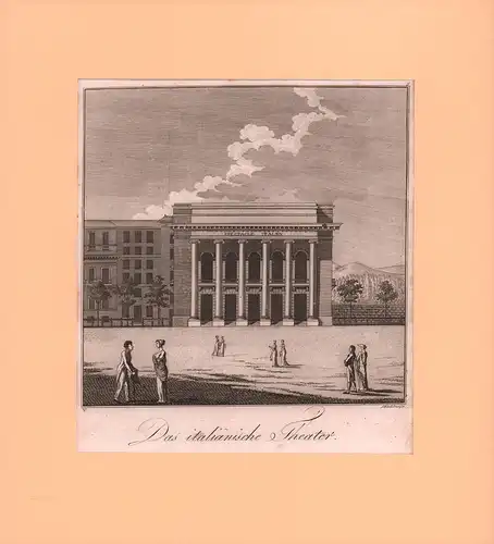 Das italiänische Theater, [Paris]. Kupferstich von Schindelmayer