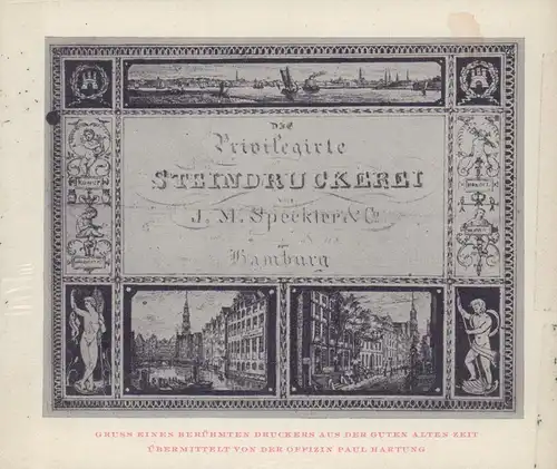 Jahresessen der Gesellschaft der Bücherfreunde zu Hamburg 19.2.64. [Menukärtchen]. 