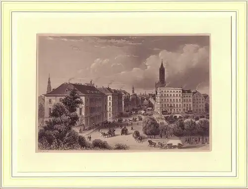 Hamburg, Steinstraße. Stahlstich von J. Gray nach eigener Zeichnung