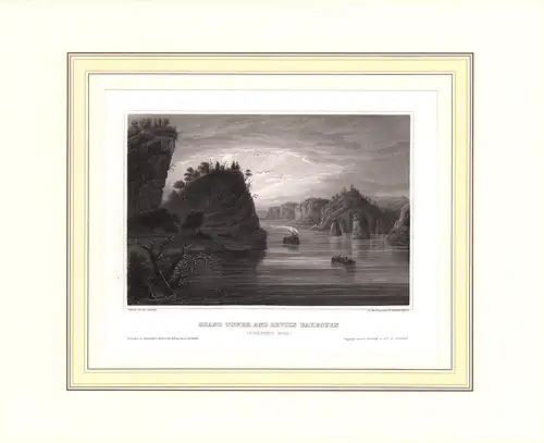 Grand Tower and Devil's Bakeoven. (Mississippi River). Drawn after nature. Stahlstich