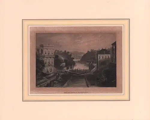 Erie-Canal, Lockport. Stahlstich