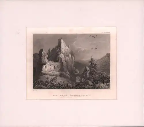 Die Burg Sperberstein im bayerschen Rheinkreise. Stahlstich nach einer Zeichnung von C. Reiss