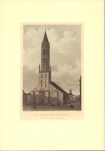 Die Jacobikirche in Hamburg. Gestochen von J. Gray nach C. Laeisz, aus "Hamburg und seine Umgebungen im 19ten Jahrhundert"