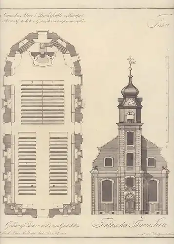 St. Michaelis Kirche, Hamburg um 1754. Konvolut von 6 Original-Kupferstichen von F. N. Rolffsen nach Joach. Heinr. Nicolassen
