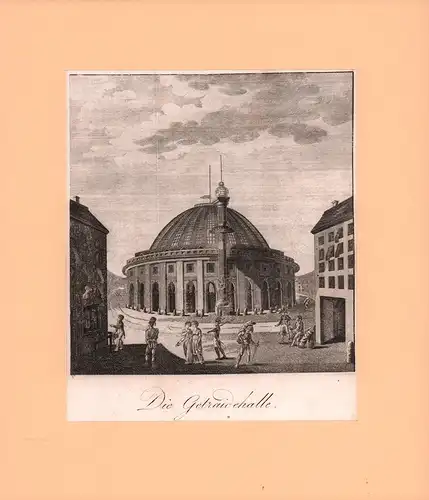 Die Getraidehalle, [Paris]. Kupferstich von Schindelmayer