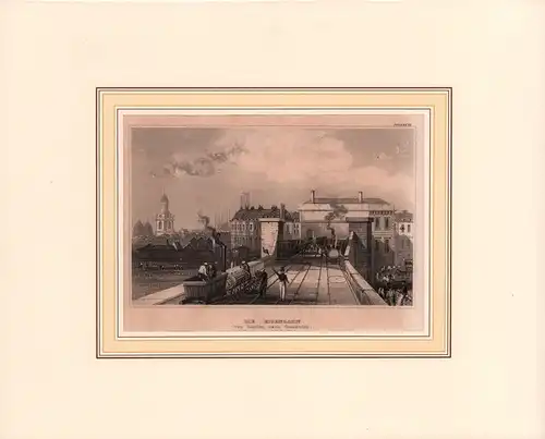 Die Eisenbahn von London nach Greenwich. Stahlstich