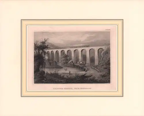 Starucca Viaduct. Erie-Eisenbahn im Staate New York. Stahlstich