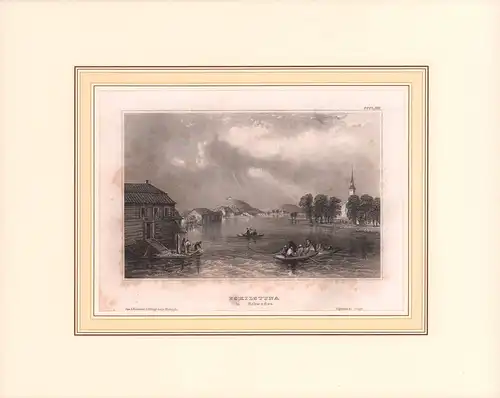 Esklistuna in Schweden. Stahlstich