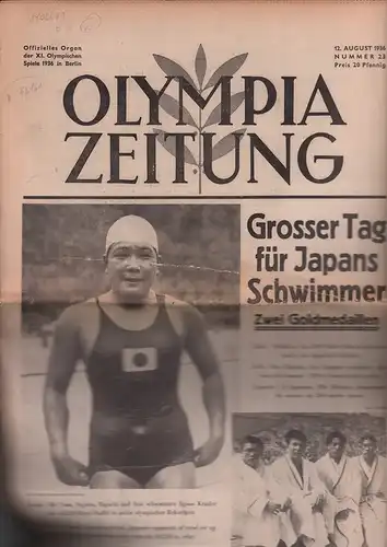 Olympia Zeitung. Offizielles Organ der 11. Olympischen Spiele 1936 in Berlin. NUMMER 23, 12. August 1936. 