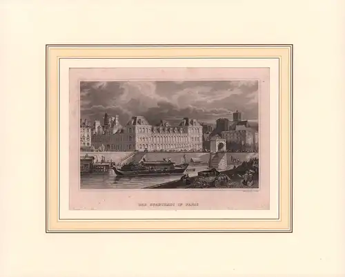 Das Stadthaus in Paris. Stahlstich von B. Metzeroth