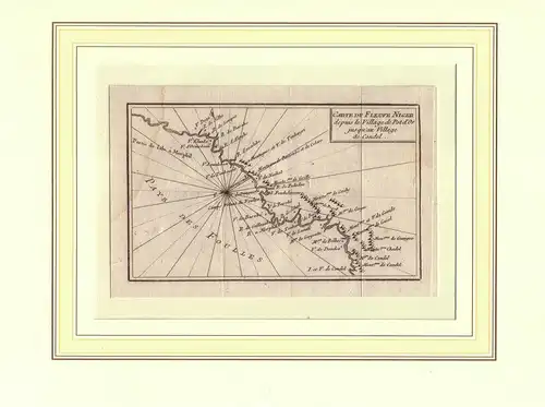 Carte du fleuve Niger depuis le village de Pot d'Or jausu'au Village de Condel. Kupferstich