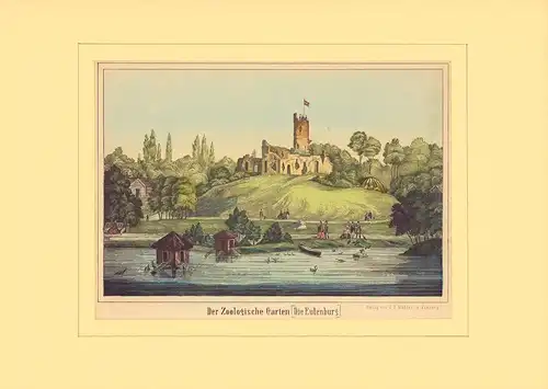 Der Zoologische Garten [Die Eulenburg in Hamburg]. Kolorierte Lithographie [von D. M. Kanning]