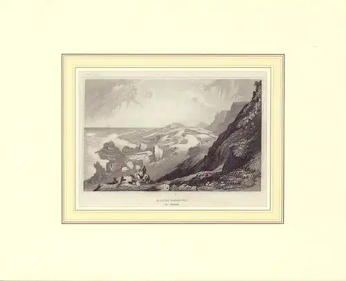 Giants Causeway in Irland. Stahlstich