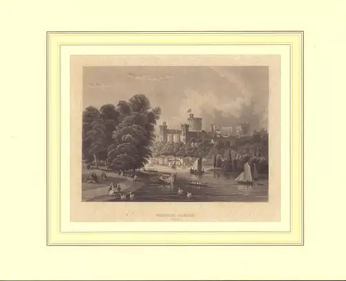 Windsor Castle, London. Stahlstich von J. Gray