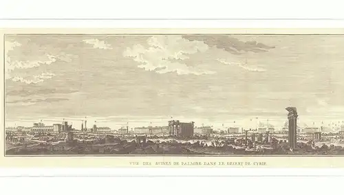 Vue des ruines de Palmire dans le desert de Syrie. Gravé par J. B. [Jean Baptiste] Guibert. Kupferstich