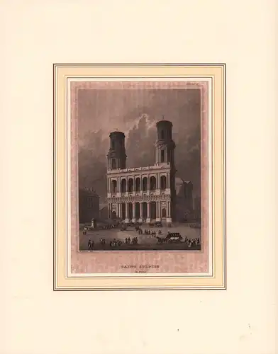 Saint Sulpice in Paris. Stahlstich nach einer Zeichnung von C. Reiss