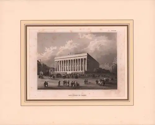 Die Börse in Paris. Stahlstich von B. Metzeroth nach einer Zeichnung von C. Reiss