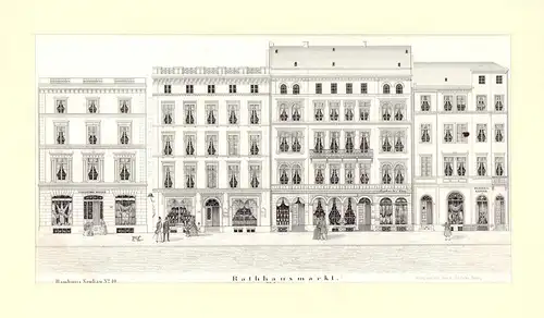 Rathhausmarkt [Ecke Hermannstraße). Bl. 1 Südseite. Federlithographie