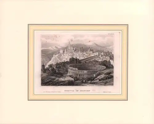 Segovia in Spanien. Stahlstich