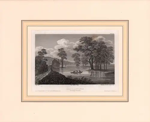 Albany in New York, Vereinigte Staaten. Stahlstich von Chr. Daumerlang unter Leitung von Fr. Geissler nach einer Zeichnung von Wall