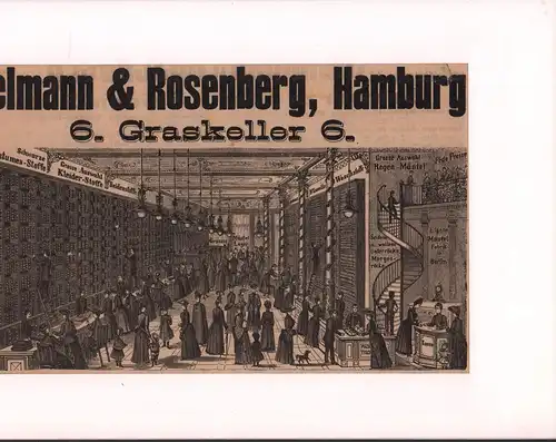 Sielmann & Rosenberg, [Hamburg,] Graskeller 6. Innere Ansicht des Etablissements. 