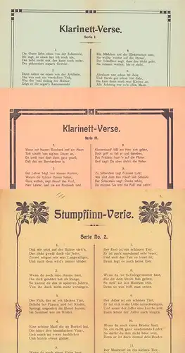 Stumpfsinn-Verse. Serie No. 2. - DAZU: Klarinett-Verse, Serie 1und 2