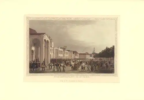 Spielbudenplatz in St. Pauli. Gestochen von J. Gray nach H. Jessen [aus "Hamburg und seine Umgebungen im 19ten Jahrhundert"]