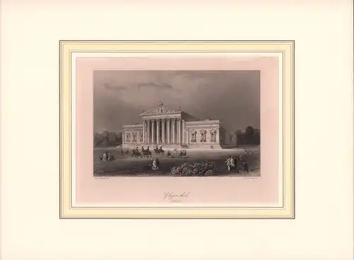 Glyptothek (Munich). Stahlstich. Nach einer Zeichnung von A. H. Payne gestochen von T. Heawood