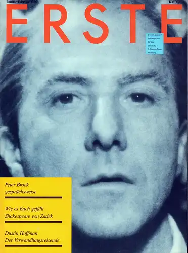 Erste. [HEFT 2] / Januar/Februar 1986. Zweite Ausgabe des Magazins für das Deutsche Schauspielhaus Hamburg. (Hrsg.: Dietmar N. Schmidt. Red.: Joachim Nickel). 