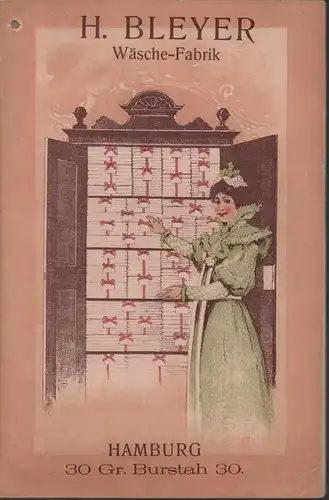 [WÄSCHEBUCH]. Haushaltsbuch der Firma H. Bleyer, Wäsche-Fabrik. Hamburg, Gr. Burstah 30. 