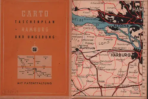 CARTO Taschenplan Hamburg und Umgebung. Mit Patentfaltung. 