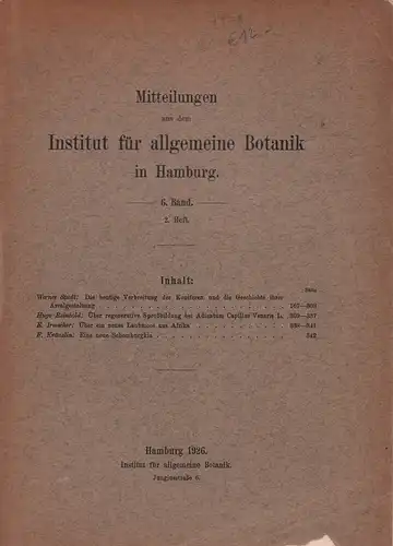 Mitteilungen aus dem Institut für allgemeine Botanik in Hamburg. BAND 6, H. 2. 
